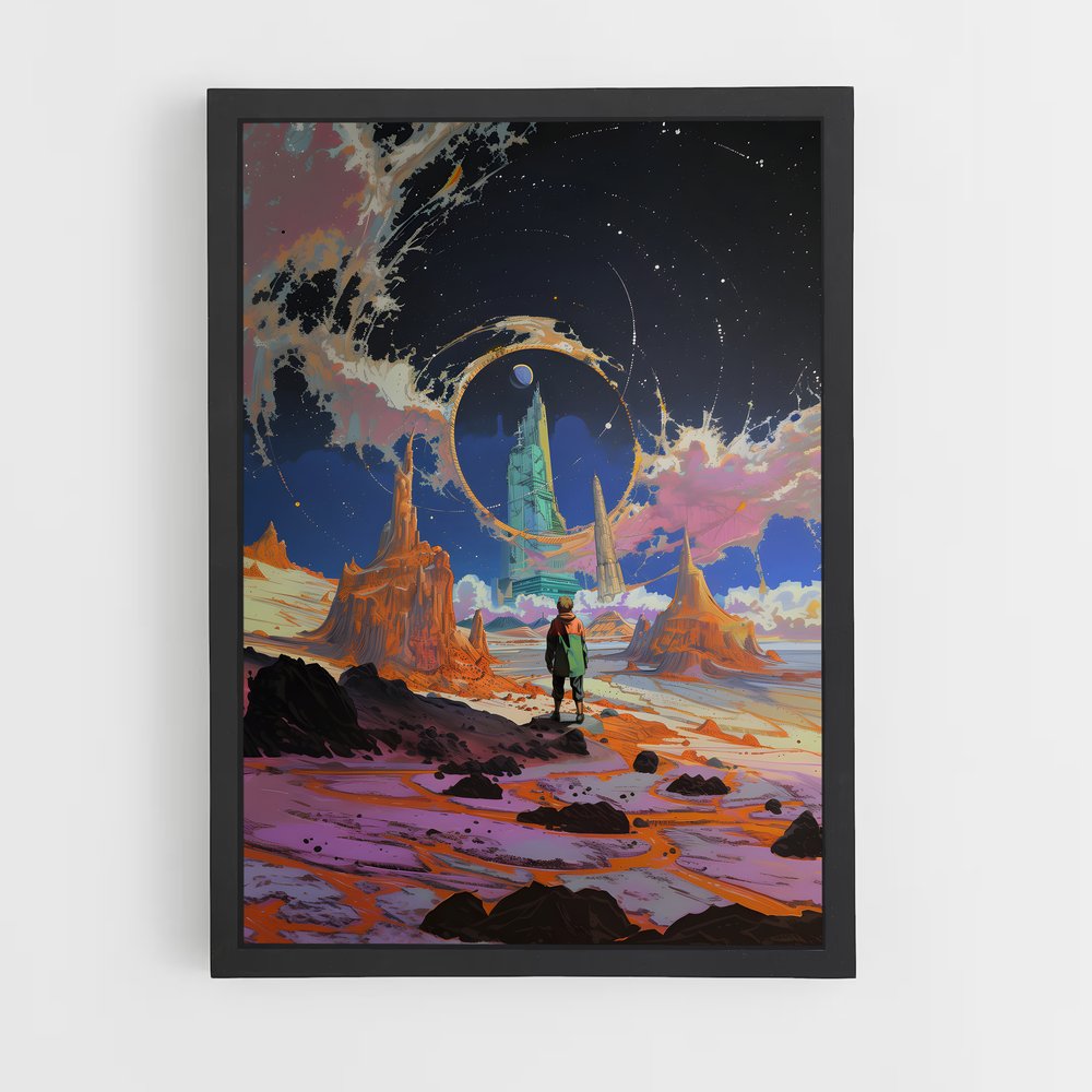 Poster Éclatant de Rêverie Cosmique – affiche Art spatial (vue 2)